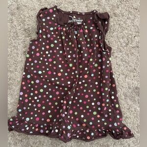 4T - Jumping Beans Brown Polka Dot Kids Top - EUC